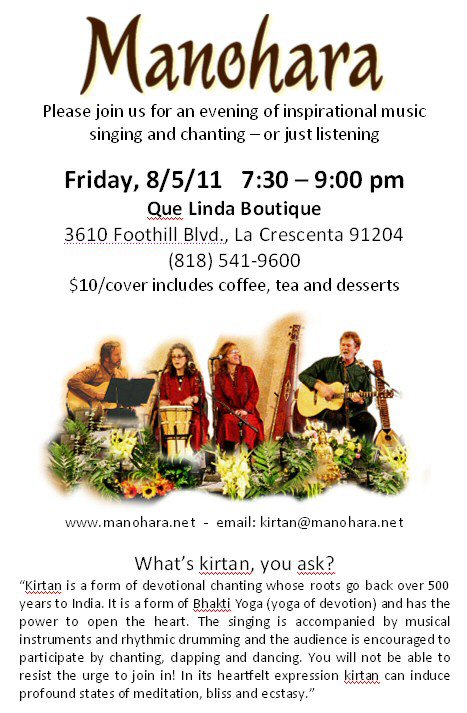 Kirtan with Manohara